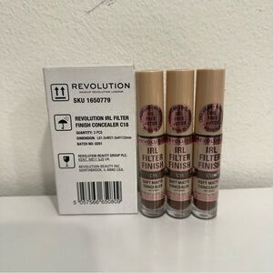 Makeup Revolution IRL Filter Finish Soft Matte Concealer C18 Bundle of 3